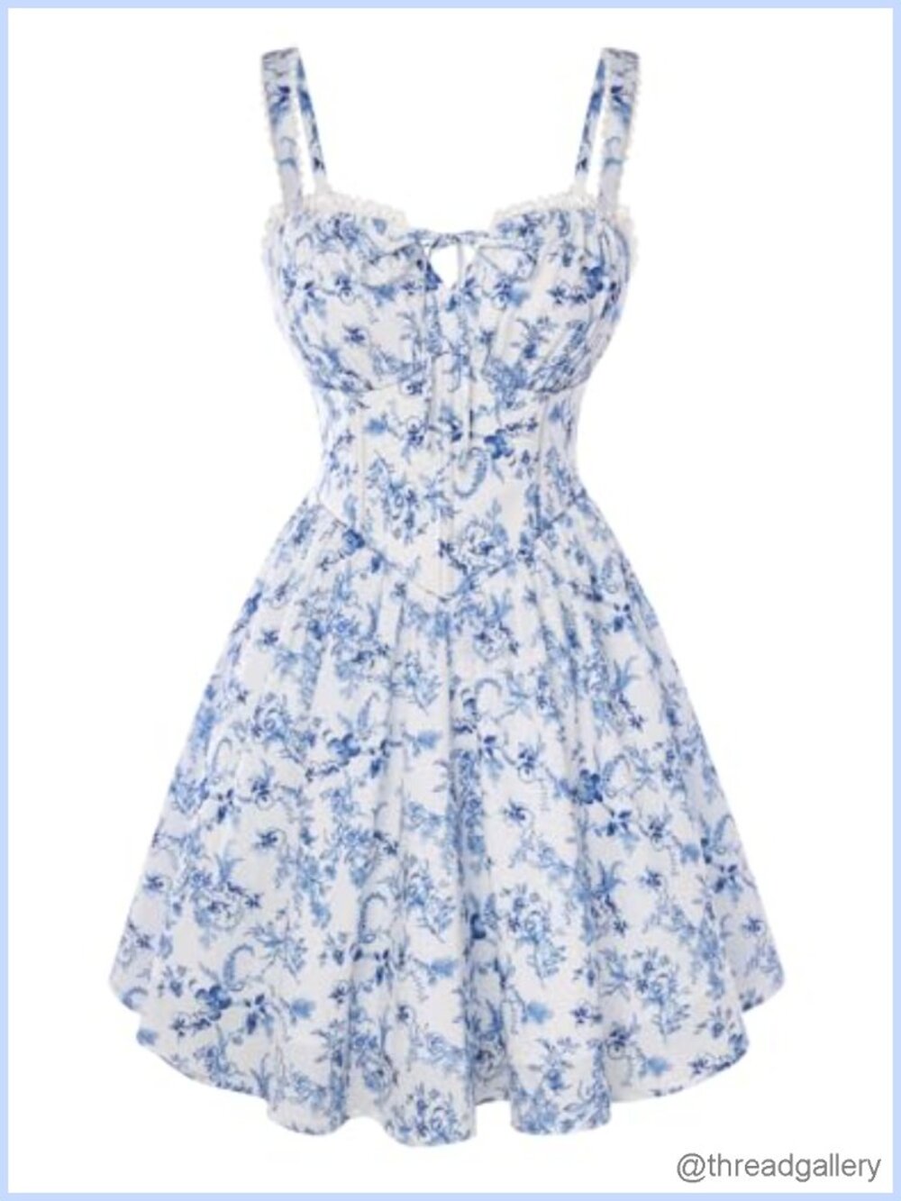 Floral Corset Mini Sundress A-Line Ruched Adjustable Straps Lined